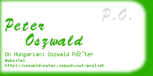 peter oszwald business card